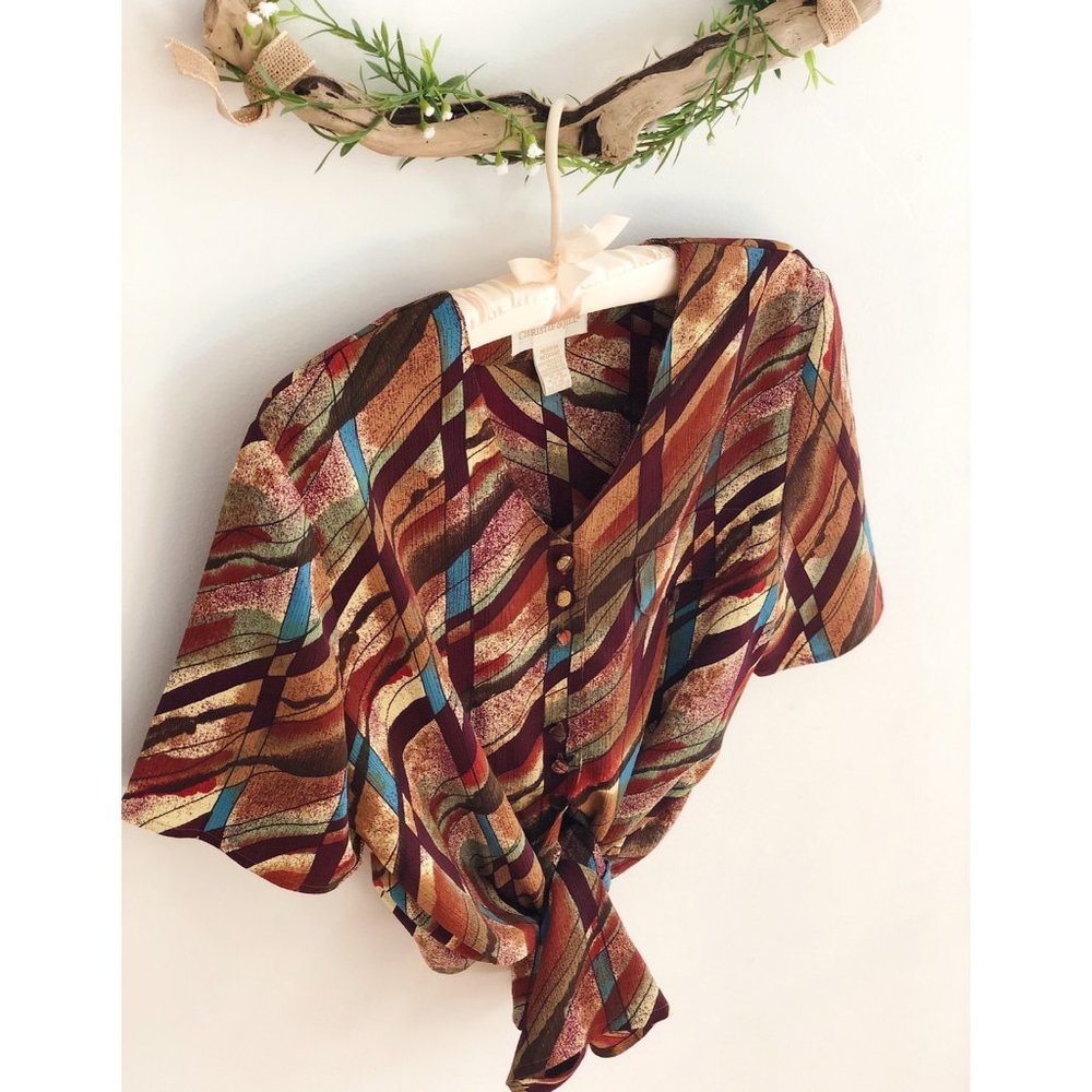 Vintage Sandstorm Button Up Blouse